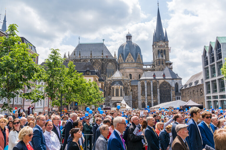 Offizieller Besuch von Roberta Metsola, Präsidentin des Europäischen Parlaments, in Aachen anlässlich der Verleihung des Karlspreises 2022