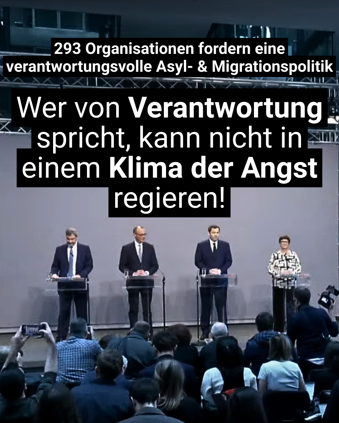APPELL AN DIE BUNDESREGIERUNG VON 293 ORGANISATIONEN